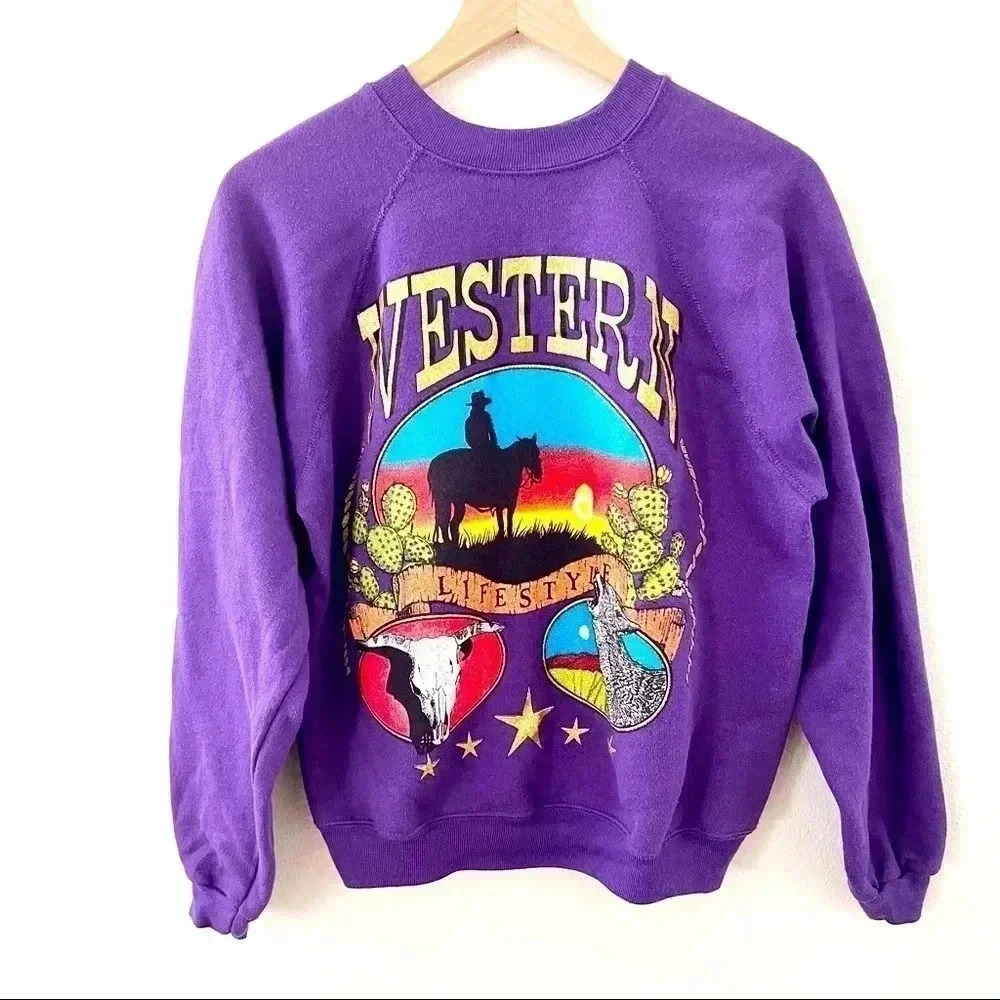 Purple Western Sweater